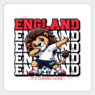 England Soccer Lion Mascot - Patriotic Sports Fan Magnet